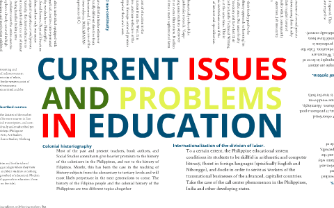 Trends, Issues and Perspectives in Education